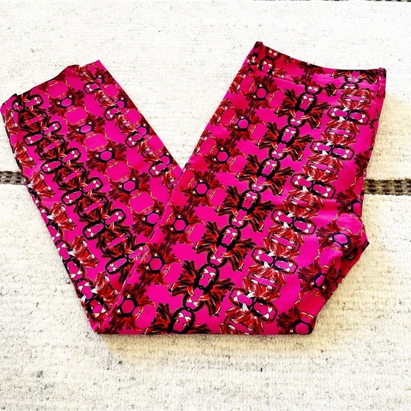 M Missoni Women’s Designer Luxury Cotton Silk Hot Pink Maximalist Pattern Pants - Picture 12 of 13